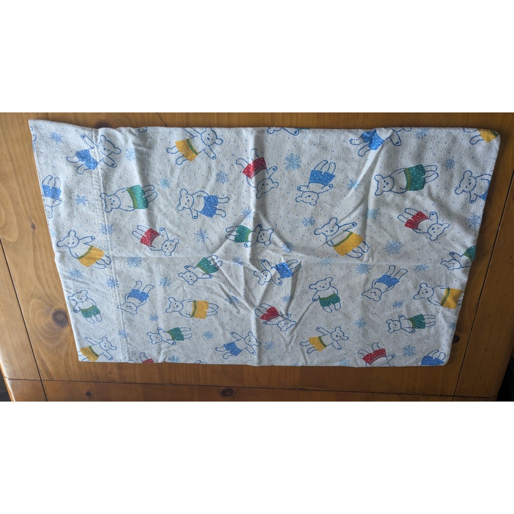 Vintage West‎ Point Stevens Standard Flannel Teddy Bears Pillowcase